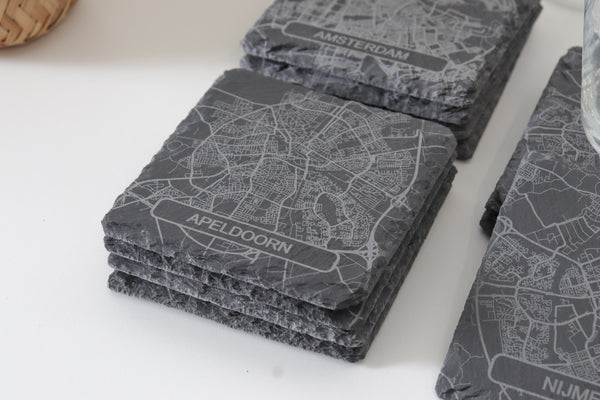 Onderzetters stadskaart (per set van 4)