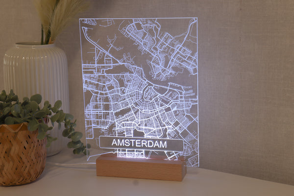 Ledlamp met stadskaart