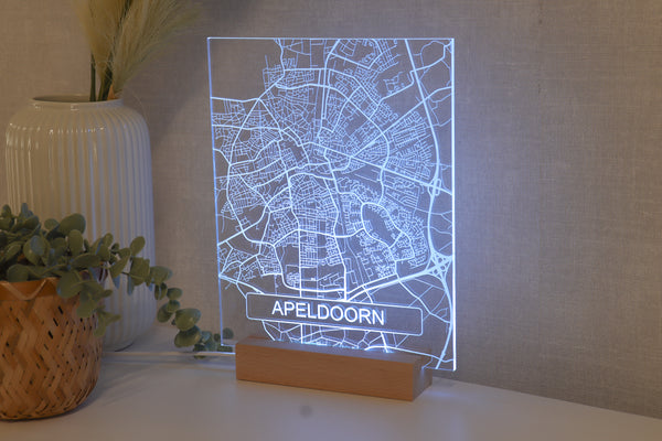 Ledlamp met stadskaart